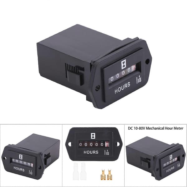 DC 6-80V Mechanical Hour Meter Gauge for Diesel Gasoline Engine Generator Motorboat HM002
