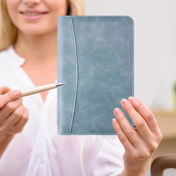 School Binder - A6 PU Leather Budget Planner with Calculator | Waterproof Budget Binder