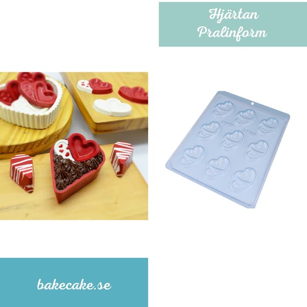 Pralinform Hjerte Sjokoladeform - BWB 9755 Transparent transparent