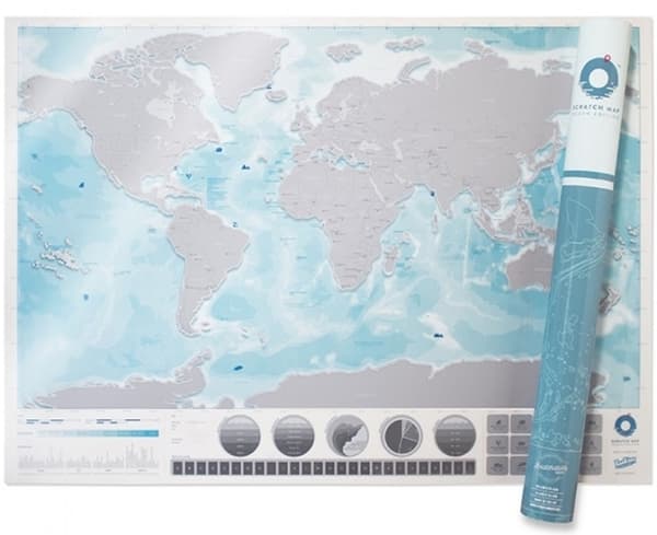 Ocean Scratch Map - kartet der du skraper stedene du har besøkt 300