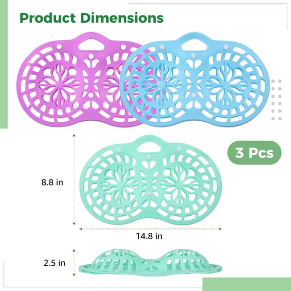 3-piece Silicone Bra Wash Bag for Delicate Washing and Drying