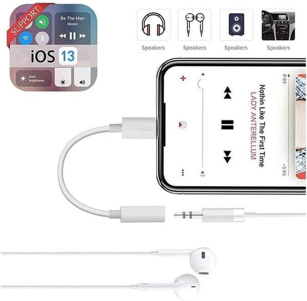 2-pak iPhone 3,5 mm hovedtelefonadapter (Lightning til 3,5 mm) lydkonverter til iPhone 8-14