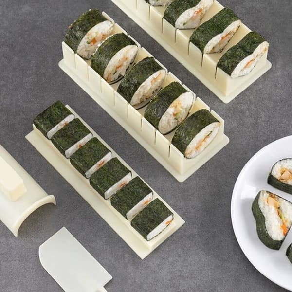 Sushi-sett, multifunksjonell form for sushirisruller, hjemmelaget sushiform for lunsj