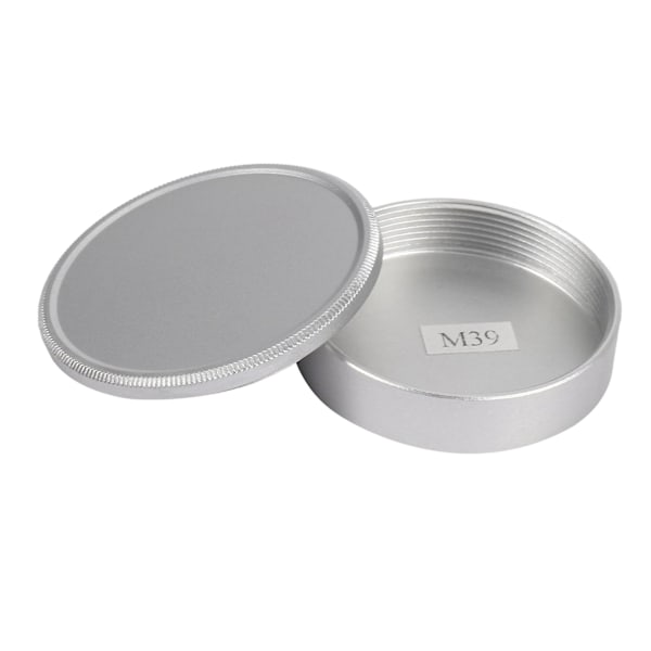 CASA 10x Kamerahuslock i metall och linsskydd bakre lock set för M39 LTM LSM skruvmontering MCM39SSilver