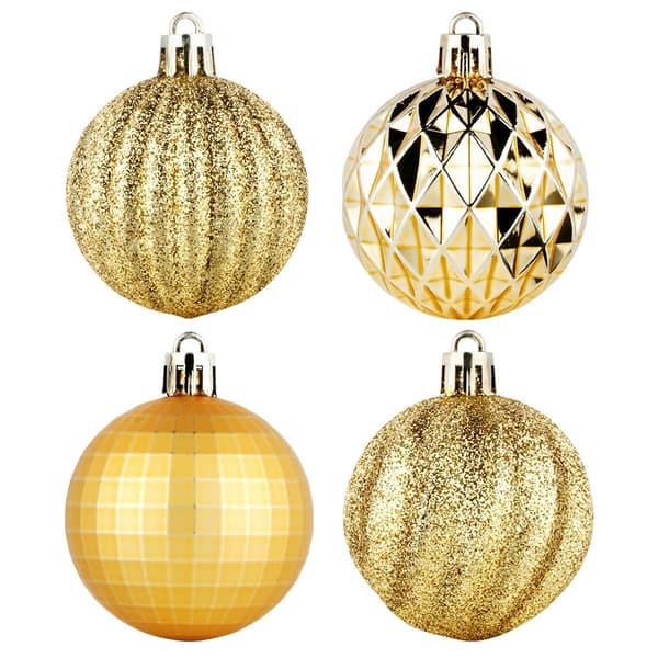 Splintfrie julekugler guld 5 cm 24 stk.