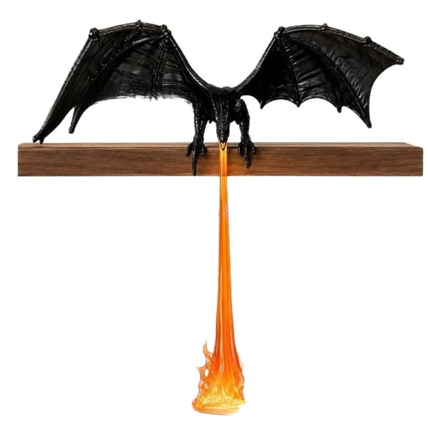 Dragon Bookshelf Corner Light, 3D Printed Fire-Breathing Bookshelf, Gold + Blue Gold + Blue