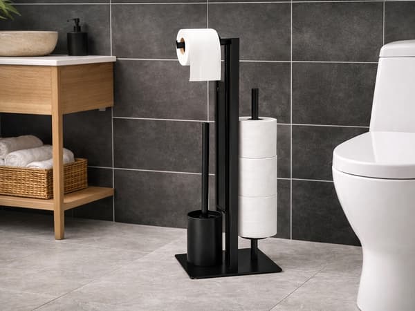 WC-paperiteline hyllyllä, musta 2320