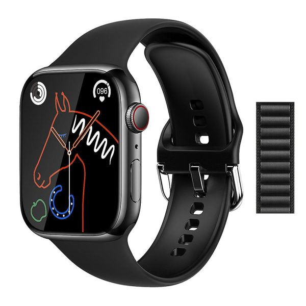 2023 Smart Watch Apple Smartwatch Series 8 HD -näytölle Urheilusyke Fitness Tracker Bluetooth Call Miesten Naisten Älykello black and HeiNL