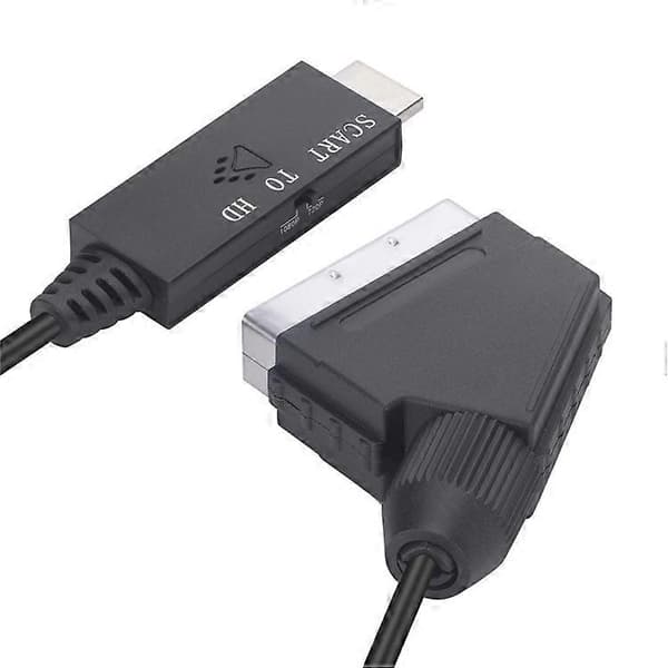 SCART til HDMI-konverter Video Lydadapter til HDTV DVD VHS VCR