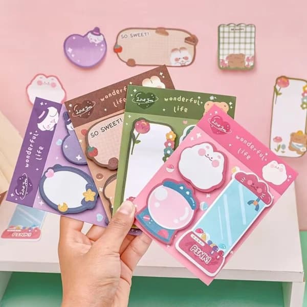 4 pcs Handbill Notes Combination Sticker Cartoon Sticker FBAJQQ0020-SET[XJ]