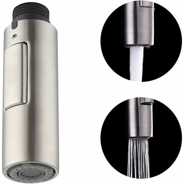 SUS304 Køkkenarmaturdyse i rustfrit stål - Universal G1/2 udtræksmixerhoved - Børstet finish - Model PFS200-BS.{f2}