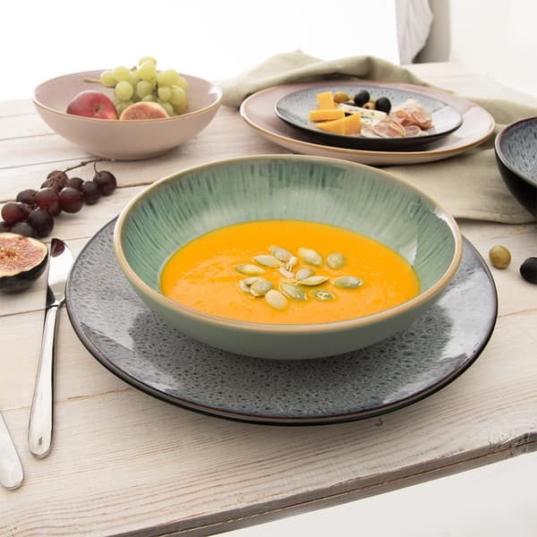 Dyp keramisk middagstallerken, grønn, GLAZE, 20,5 cm, 900 ml