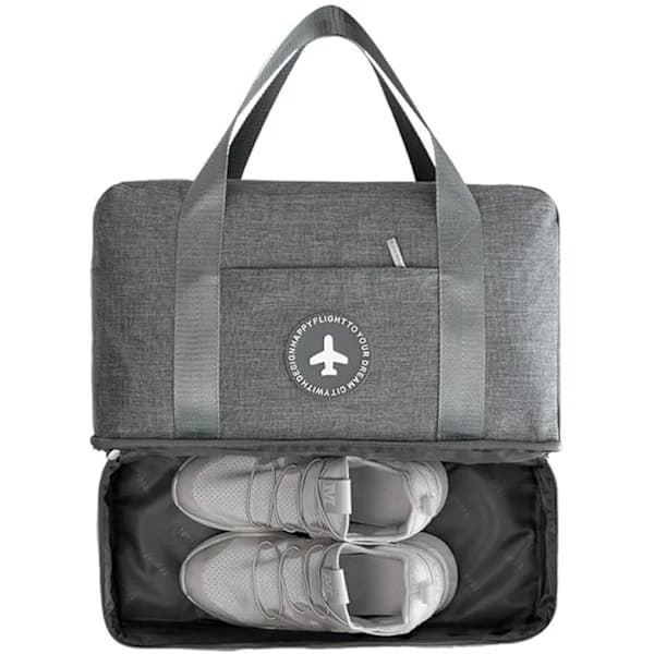 Vanntett sportsbag med tørr og våt separasjon, grå (1 stk)