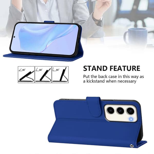 Leather Feel Case for Samsung Galaxy S23 5G (Dark Blue)