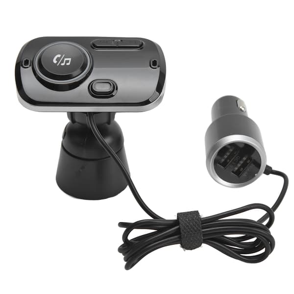 Bluetooth Transmitter 2 USB Ports Black Fast Charging Smart Detection Noise Reduction Hands-Free Function Universal Car 0.2 0.2