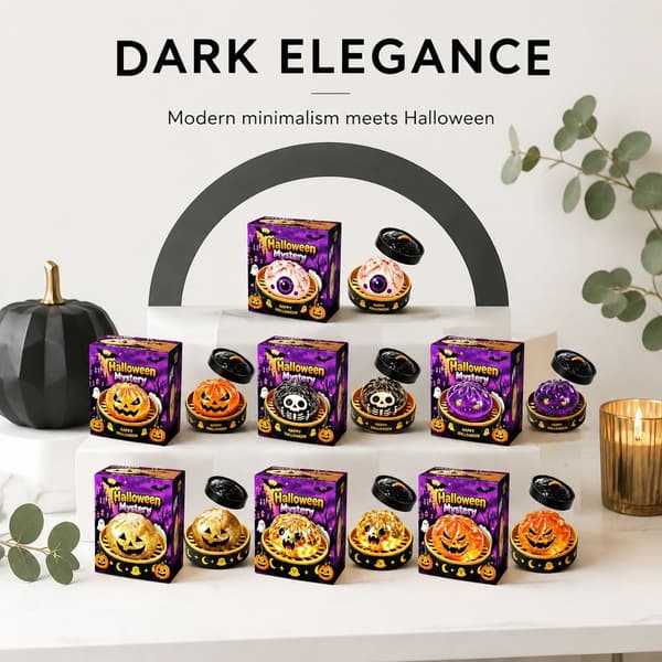 Halloween Klämleksak TPR Mjuk Studsig Stresslindrande Svart Skelettansikte E E
