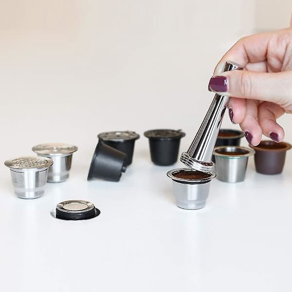 Stainless Steel Coffee Press, Refill Tool, Espresso Press Compatible for Machine, Solid Press Silver
