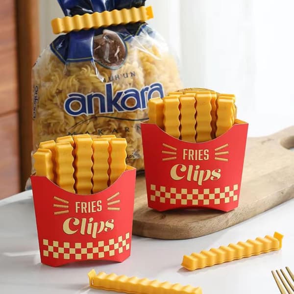24-pack pommes frites påsklämmor - roliga matpåsklämmor med magneter
