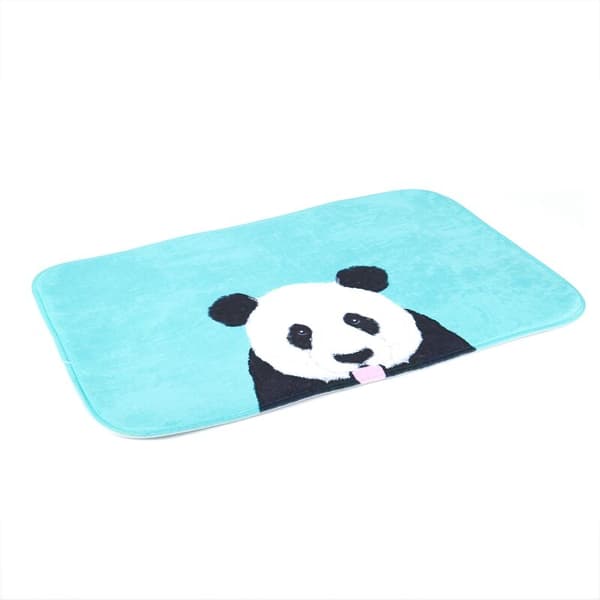 Dørmatte innendørs dekorasjon sklisikker utendørsmatte 40 cm x 60 cm (blå panda)