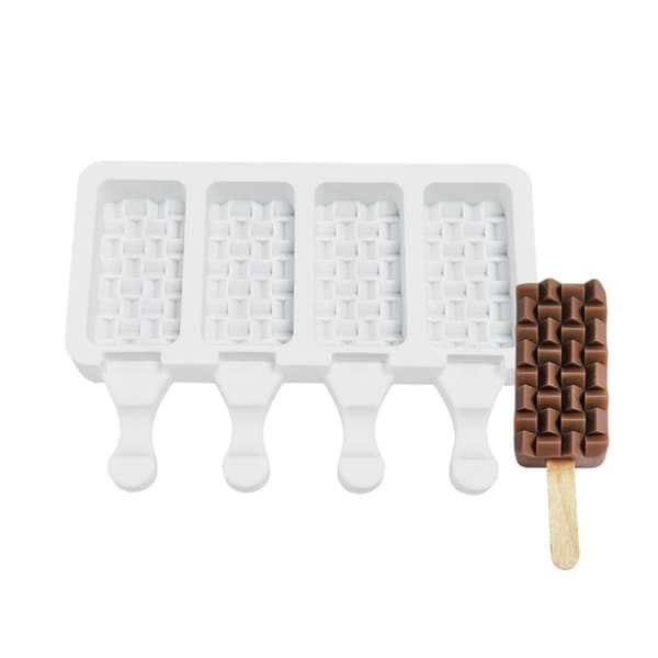 Silikoneisform, 4-rums, DIY-isform til frosne desserter