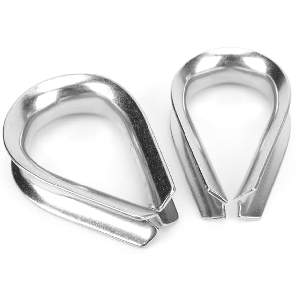 16MM Marine Wire Rope Stainless Steel Clips Cable Protective Ring Thimbles Clamps