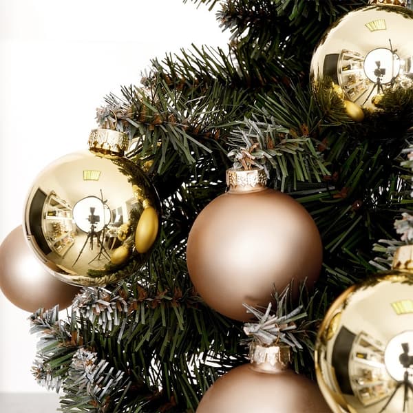 Julgranskulor i glas, guld, 4/5/6 cm, 34 st.
