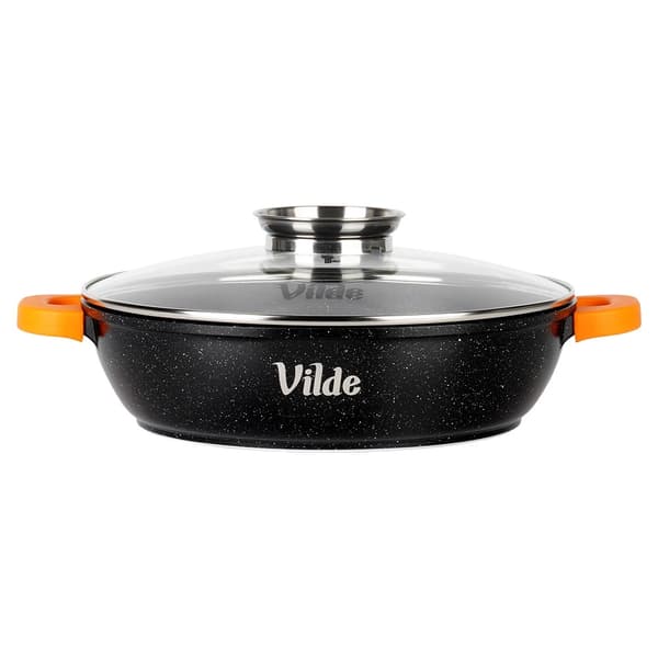 Granitt dyp stekepanne med lokk, 24 cm, 2,1 L