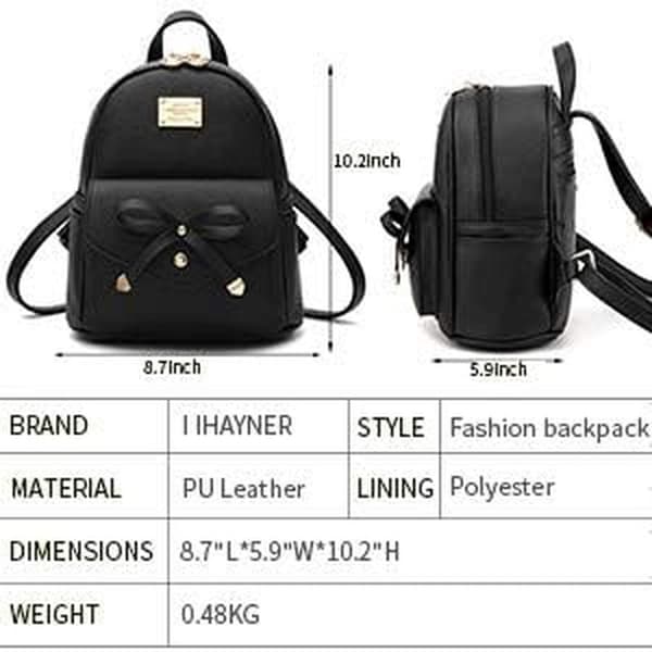 Women's Backpack Mini Backpacks Girls Bow PU Leather Backpack Bag Cute Shoulder Bag Backpack