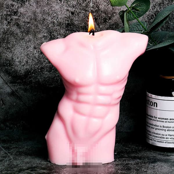 Stearinlysform Stearinlys 3D Mandekrop 10cm hvid white