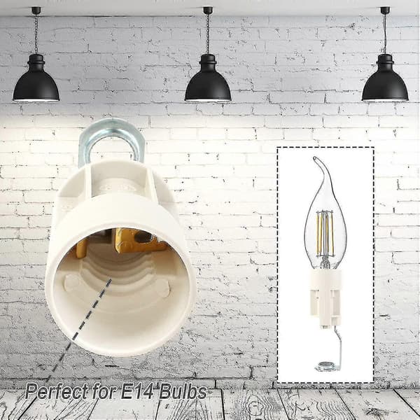 10 stk E14 Pæresokkel Justerbar E14 Lampeholder Omformer E14 Sokler Lysholder CJY