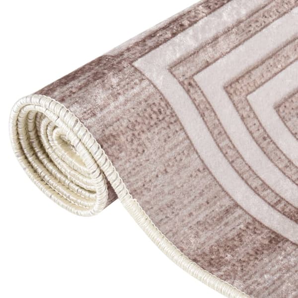 vidaXL Tæppe vaskbart 80x300 cm beige Beige beige