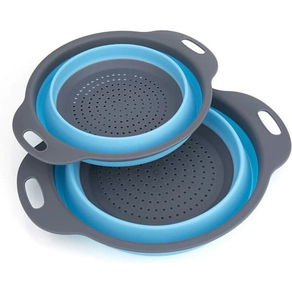 The new collapsible silicone colander, foldable colander Kitchen fruit basket Foldable filter colander