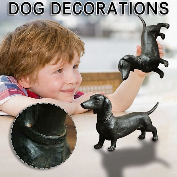 Harpiksfigur, Dachshund, Dachshundfigur, Hund, Antikk Stil, Samleobjekt
