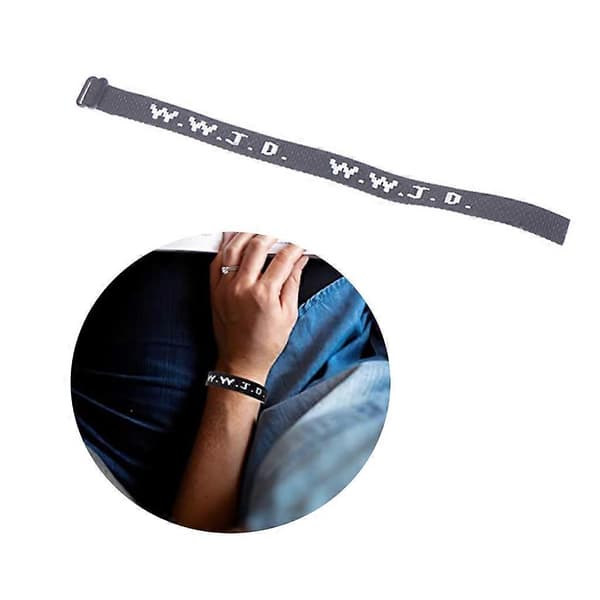 4 st Christian WWJD insamlingsarmband i webbing