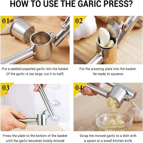 Garlic Press Garlic Chopper Extended Garlic Presser[XJ]