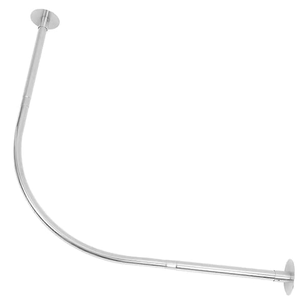 Curved Shower Curtain Rod Adjustable Length Bathroom Accessory Silver 95.00X95.00X2.50CM Wall Mountable 1-Pack