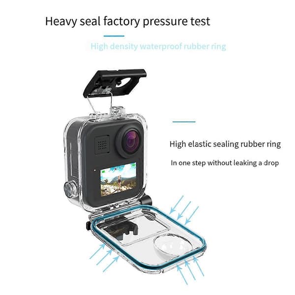 Waterproof Camera Housing for GoPro MAX Panoramic Sports Camera Bezel