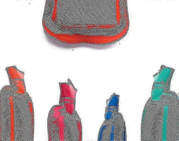 3-pack Varmvattenflaskor - Naturgummi 2 Liters Kapacitet - 3 Färger per Förpackning (röd, gul och blå)