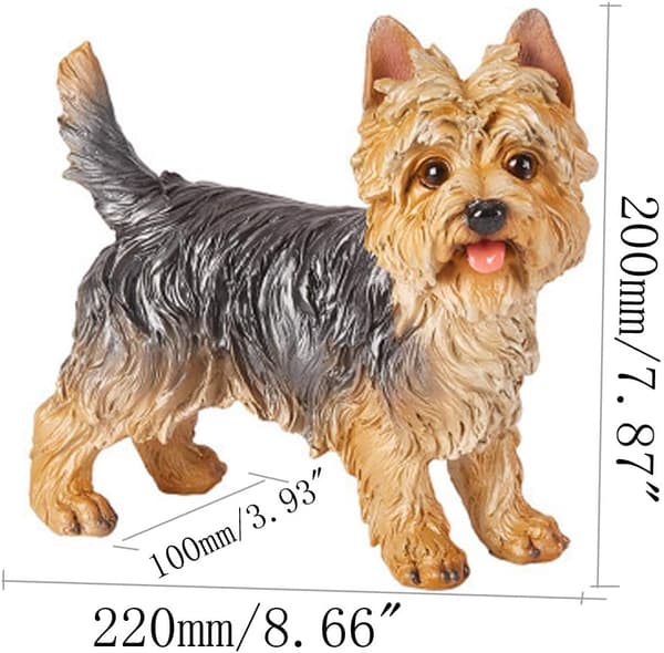 Hundstaty Yorkshire Terrier Harts 22x10x20 cm Gul Grå