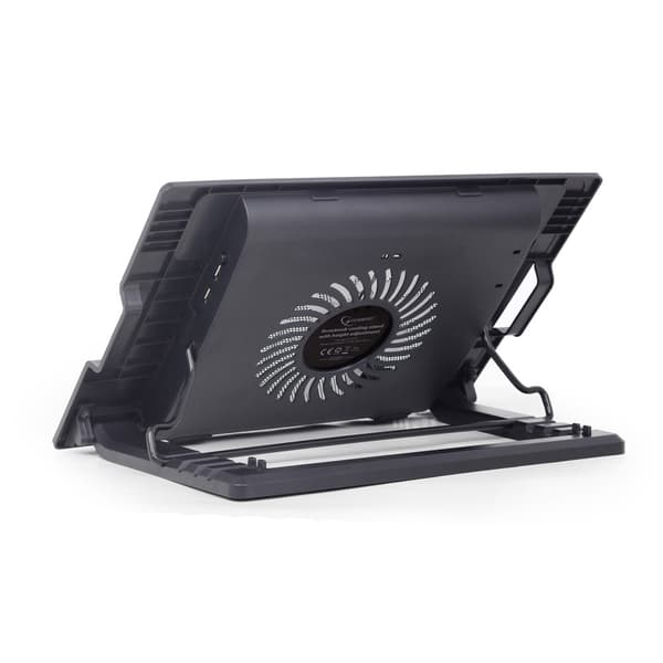 Justerbar laptopkøler med LED-lys, ekstra USB-port og 150 mm støjsvag blæser til bærbare computere op til 17 tommer