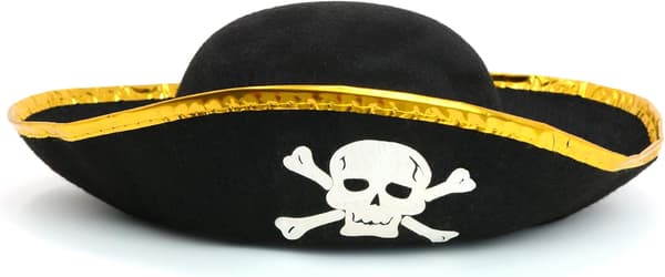 Trekantet pirathatt - Trefarget piratkostyme tilbehørshatt - 1 stk