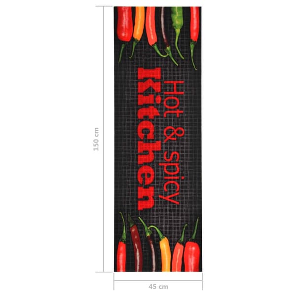 vidaXL Køkkenmåtte maskinvaskbar Hot&Spicy 45x150 cm multifärg multicolor