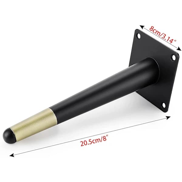 4 stk 20 cm metalmøbelben sofabordsben vinklede