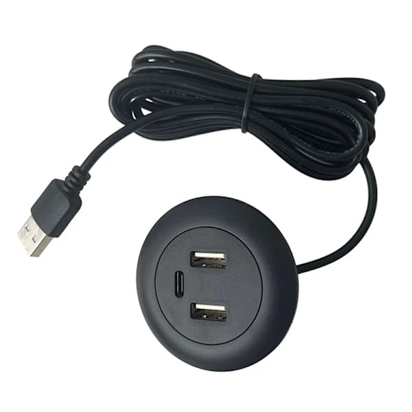 Innebygd skrivebordslader USB TYPE-C møbeluttak lading Svart