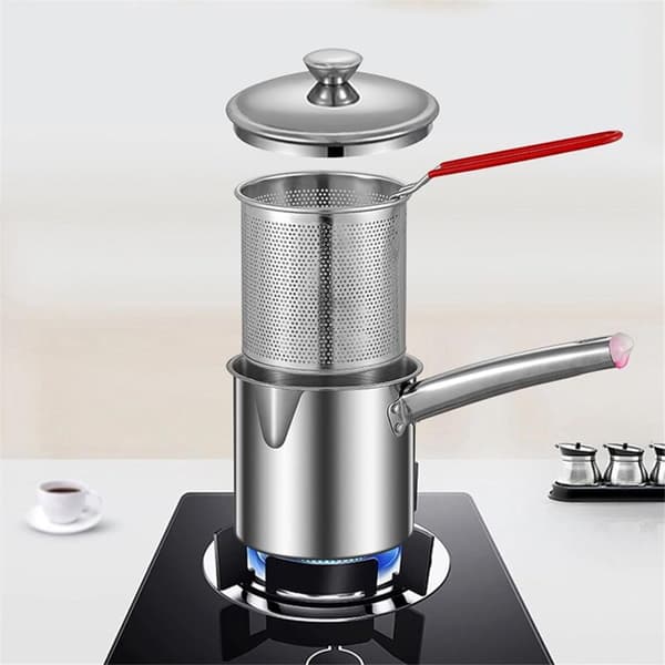 Deep Fryer Pot, Deep Fryer Pot, Stainless Steel Multi-function Baskets, Durable Pan, Deep Fryer, Pot for-FY-