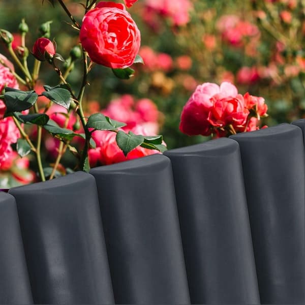 Trädgårdskanter 10-pack 250 cm i hållbar grafitfärg