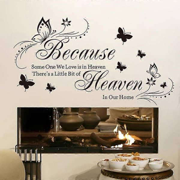 1 Sheet Wall Decal Elegant Removable Butterfly Pattern Sticker Decorative Letters Wall Vinyl Decal Home Decor