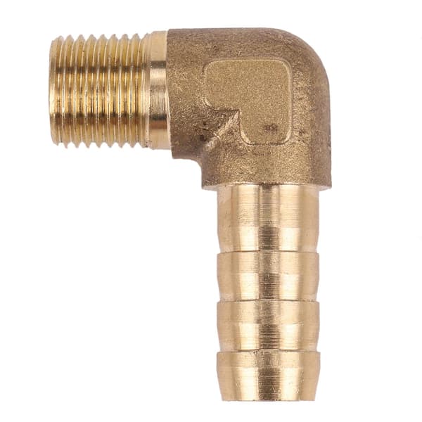 8 mm Slange x 3/8\" Hanstik 90 Graders Messingbøjning Rørfitting