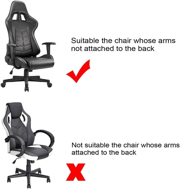 Gaming Chair Cover Stretch Spandex Washable Removable Non-Slip Dustproof for Office Computer Chairs Black