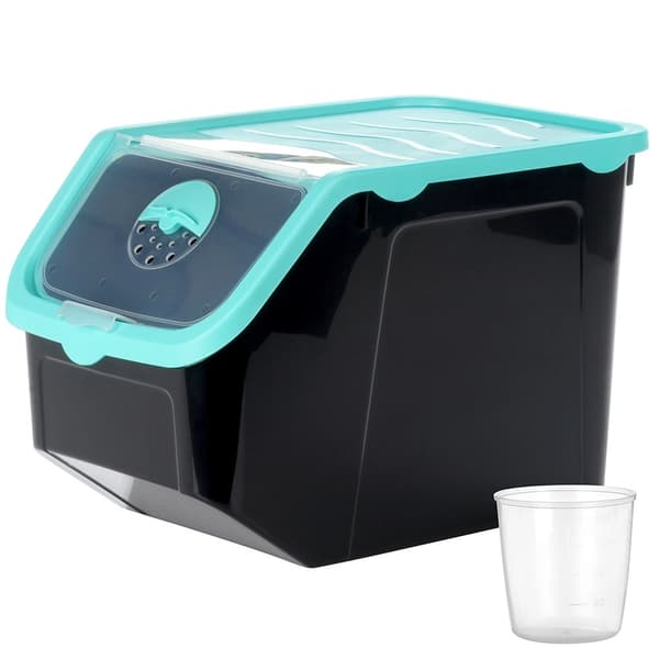 Grøntsagsopbevaringsbeholder, 12L, sort, med låg